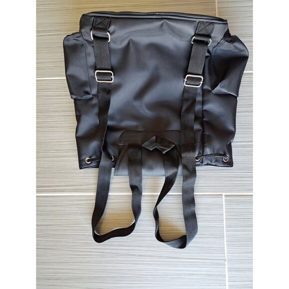 Frankie & Johnnie Black Nylon Purse Backpack With Silver Travel - Picture 4 of 9